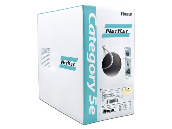Bobina de cable UTP Panduit, Cat5e, 24AWG, 305m. Color Gris Claro.