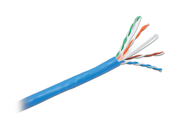 Bobina de Cable Panduit Cat6 (UTP) caja con 305 m, 24 AWG. Color azul.