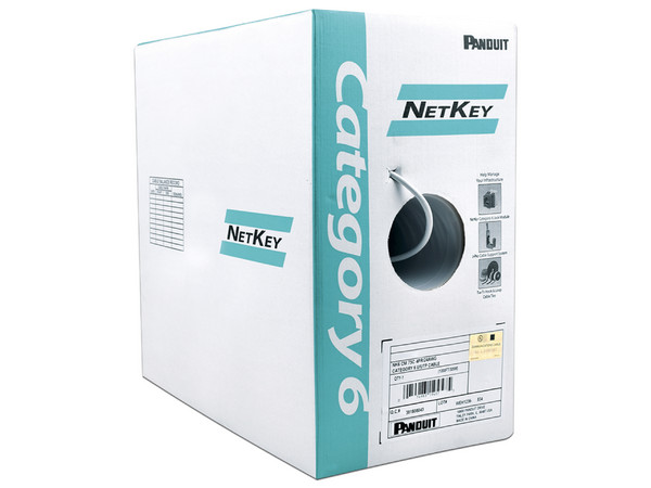 Bobina de Cable Panduit NUC6C04IG-FE, UTP Cat6, 4 pares, Calibre 24AWG, 305m. Color Gris.