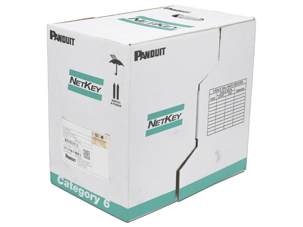Bobina de Cable Panduit UTP NetKey, 305 m, Cobre, Categoría 6 (24 AWG), 1000 Mbps, PVC (CM), 4 Pares, Color Azul
