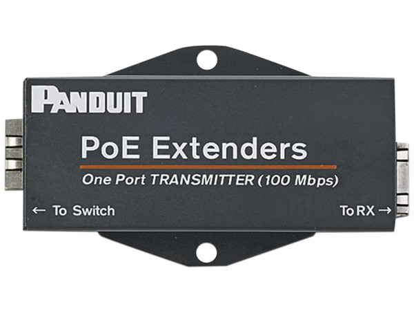 Transmisor PoE/PoE+ para uso con receptor POEXRX1, hasta 610 metros con Cable Cat5e o Cat6, color negro.