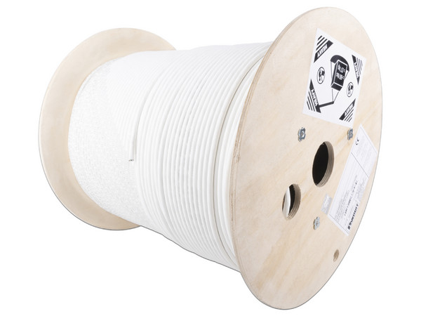 Bobina de Cable Panduit PSL7004WH-CED Cat7 (UTP) de 500m, Color Blanco, 23AWG.