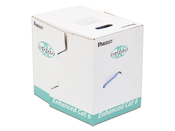 Bobina de Cable Panduit Cat6 (UTP) caja con 305 m, 23 AWG, Azul, Certificado CMR (Riser).