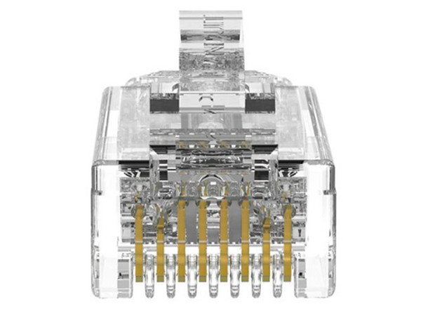 Plugs RJ-45 Panduit, Cat6/6A, UTP, Chapado en Oro de 50 micras, bote con 100 piezas.