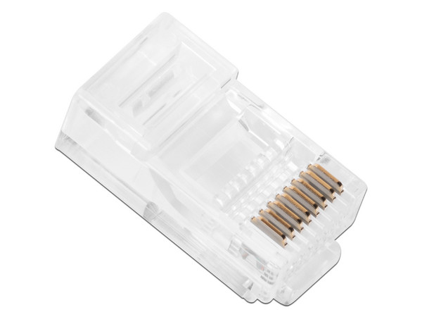 Plugs RJ-45 LinkedPro TC5-PASS, Cat 5e, bote con 100 piezas.