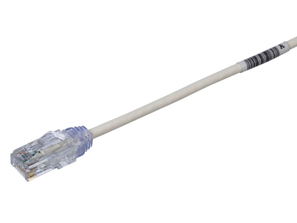 Cable de Parcheo TX6, UTP Cat6, Diámetro Reducido (28AWG), Color Blanco, 0.5 m