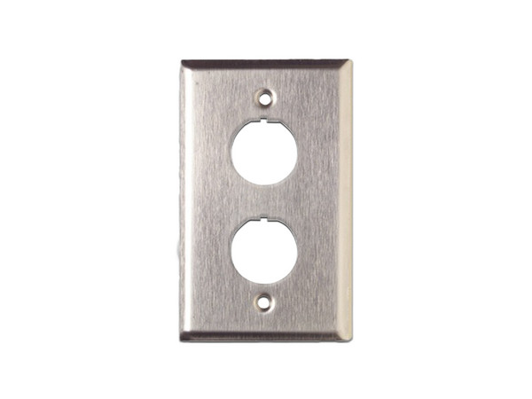 Placa de Pared Reforzada Siemon XFP-S-02-SS de 2 Puertos, Acero Inoxidable, Para Uso Industrial, Color Plateado.