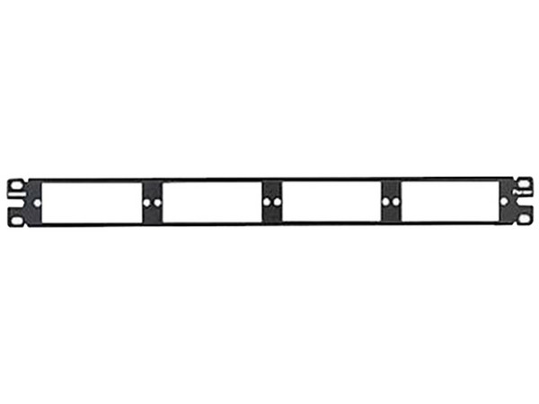 Panel de conexiones de fibra óptica Panduit de 4 puertos. Color negro.