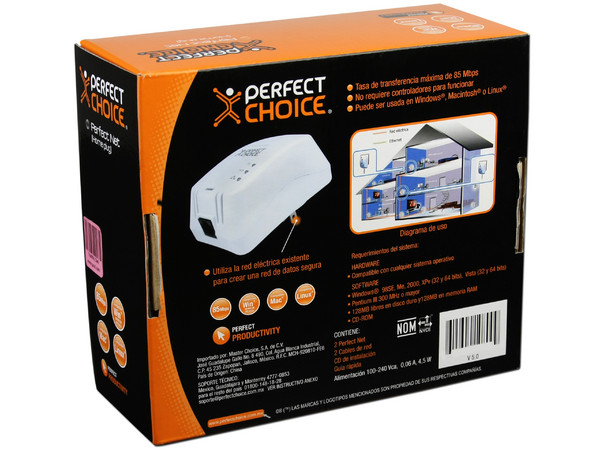 Perfect Choice Perfect Net (Home Plug) crea una red LAN  y transmite Internet a través de una red eléctrica