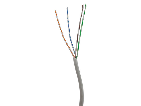 Bobina de Cable Qian CAT5e, 305 m, PVC. Color Gris.