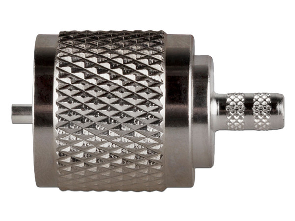 Conector RF Industries RFU-505, UHF Macho (PL-259) de Anillo Plegable para Cables RG-58/U, RG-142/U.