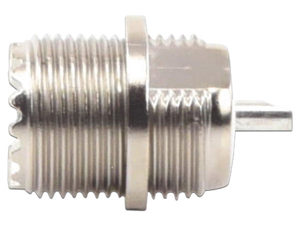Conector UHF Hembra RF Industries RFU-523 en Línea (SO-239), Montaje Frontal en D Plano.