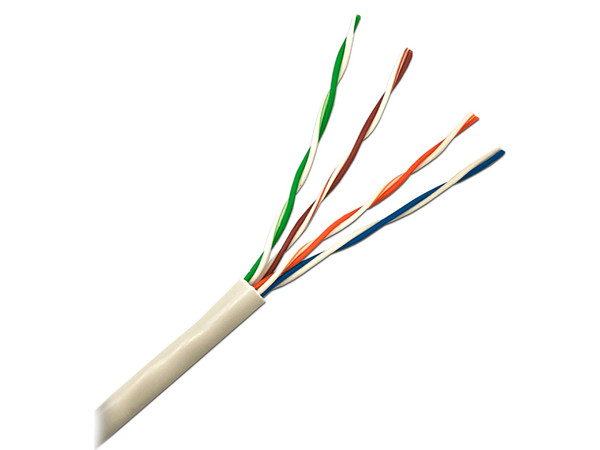 Bobina de cable UTP Saxxon, Cat5e, 305m, 24 AWG, Color blanco.