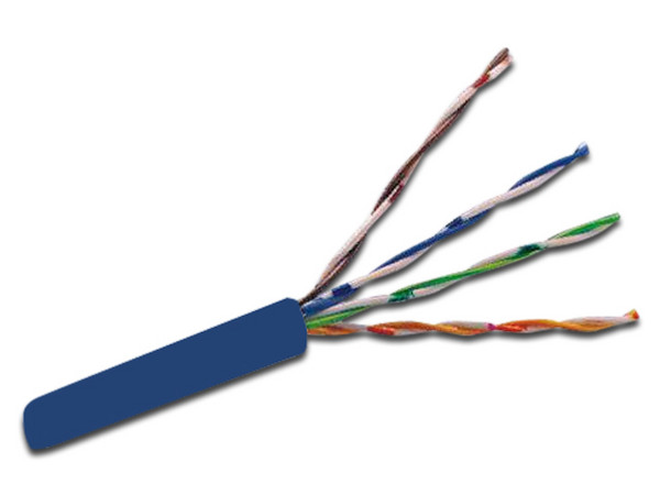 Bobina de Cable SAXXON Cat6a (UTP) con 305m, 100% Cobre, 23AWG. Color Azul.