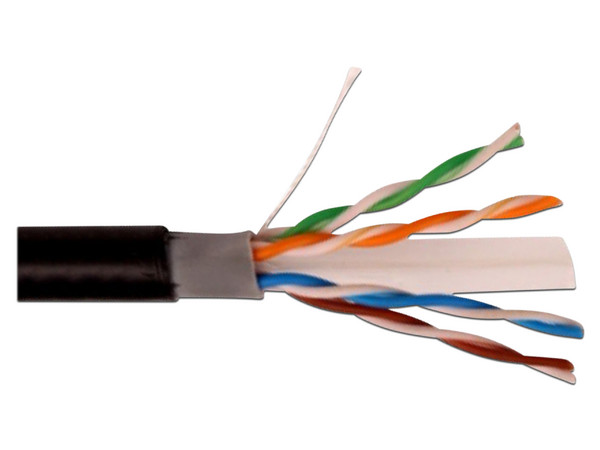 Bobina de Cable Saxxon OUTPCAT6CCAEXT para Exteriores, UTP, Categoría 6, Longitud 305 m, Color Negro.