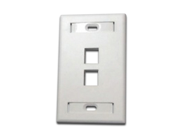 Placa de Pared SBETECH SBE-2517-2P-WT para 2 Puertos RJ45, Color Blanco.