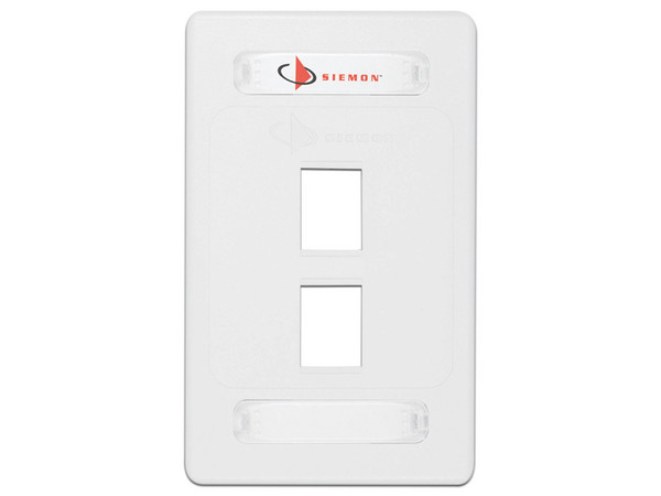 Placa de Pared Modular Siemon 10GMX-FPS02-02 de 2 Salidas Cat6A, Color Blanco.