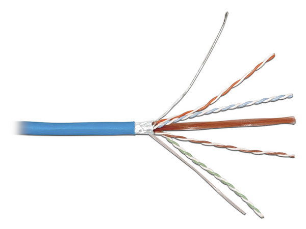 Bobina de Cable Blindado SIEMON 9A6R4-A5, F/UTP de 4 Pares, Z-MAX, Cat6A, Soporte de Aplicaciones 10GBase-T, CMR (Riser), Color Azul, 305m.