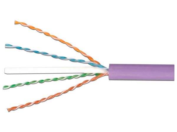 Bobina de Cable UTP SIEMON, de 4 pares, Cat6, Color Violeta, 24 AWG, 305m.