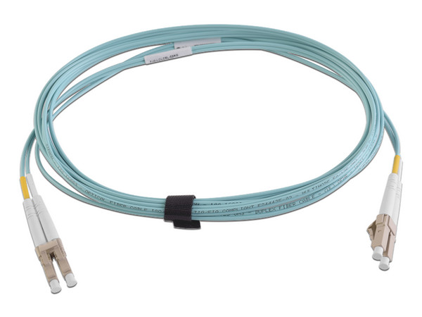 Jumper de Fibra Óptica Siemon Multimodo 50/125 XGLO OM4, LC-LC Duplex, OFNR, Color Aqua, 10 Metros.