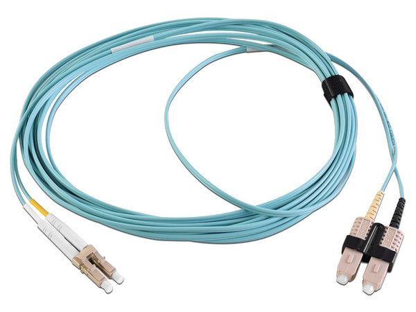 Jumper de Fibra Óptica Multimodo Siemon FJ2-LCSC5L-02AQ de 2m, Conector LC-SC, Dúplex, Color Azul.