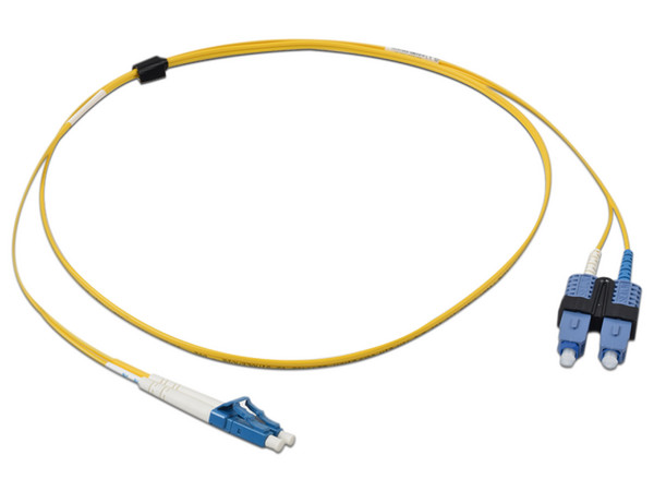 Jumper de Fibra Óptica Monomodo Siemon FJ2-LCUSCUL-01 de 1m, Conector LC/UPC-SC/UPC, Dúplex, Color Amarillo.