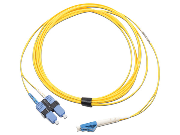 Jumper de Fibra Óptica Monomodo Siemon FJ2-LCUSCUL-03 de 3m, Conector LC/UPC-SC/UPC, Dúplex, Color Amarillo.