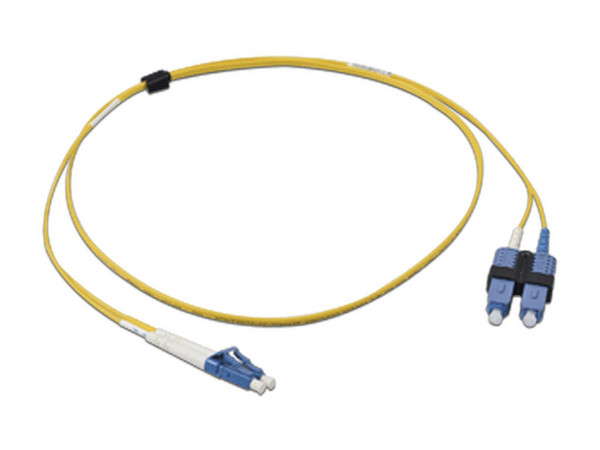 Jumper de Fibra Óptica Monomodo Siemon FJ2-LCUSCUL-10 de 10m, Conector LC/UPC-SC/UPC, Dúplex, Color Amarillo.