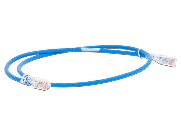Cable de Red Siemon T568B, Cat5e UTP, 2.1m, Color Azul, Bulk.