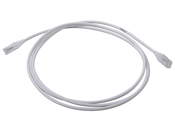 Cable de red SIEMON MC6-07-0228, Patch Cord MC6 Modular Cat6 UTP, CM/LS0H, 2.1m, Color Blanco, Diámetro Reducido (28AWG).