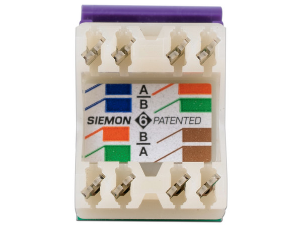 Jack Siemon MX608, UTP Cat6, Estilo 110. Color Violeta.