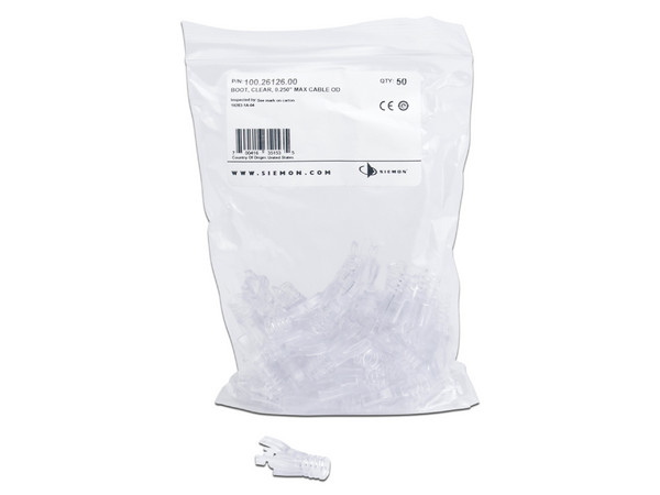 Protector de cable SIEMON P6U-BOOT, Para Plug P6U-8-8, Bolsa con 50 piezas.