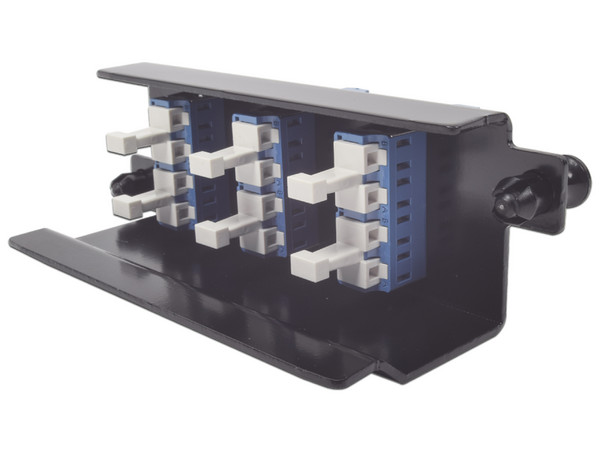 Placa acopladora de Fibra Óptica Siemon, 6 Conectores LC Dúplex (12 Fibras), Para Fibra Monomodo. Color Azul.
