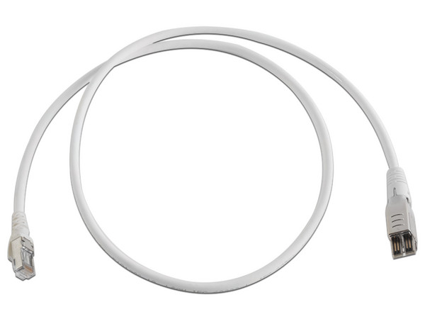 Cable de red SIEMON T4A-S01M-B02L, Patch Cord RJ-45 a TERA Cat6A de 4 pares y conector modular, LS0H, Color Marfil, 1m.