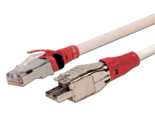 Cable de red SIEMON T4A-S03M-B02L, Patch Cord TERA Cat6A 1/10G Ethernet, 4 pares y conector modular, LS0H, Color Marfil, 3m.