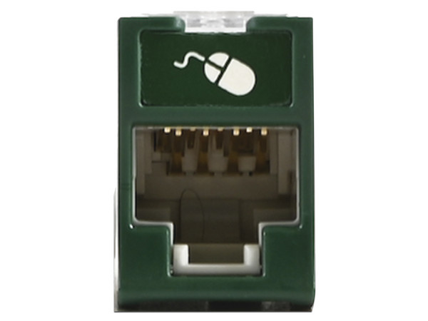Jack Siemon UltraMAX Cat5e, UTP, Montaje híbrido en Placa de Pared (Plano y Angulado), Color Verde.