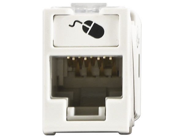 Jack Siemon U6-H02NS UltraMAX Cat6, UTP, Montaje híbrido en placa de pared. Color Blanco.