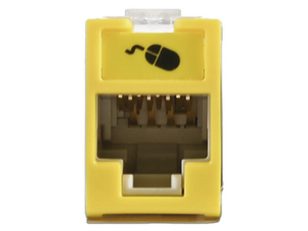 Jack Siemon U6-H05NS UltraMAX Cat6, UTP, Montaje híbrido en placa de pared. Color Amarillo.