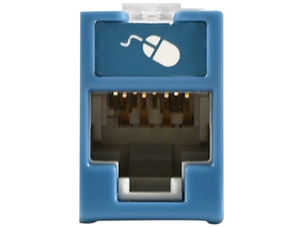 Jack Siemon U6-H06NS UltraMAX Cat6, UTP, Montaje híbrido en placa de pared. Color Azul.