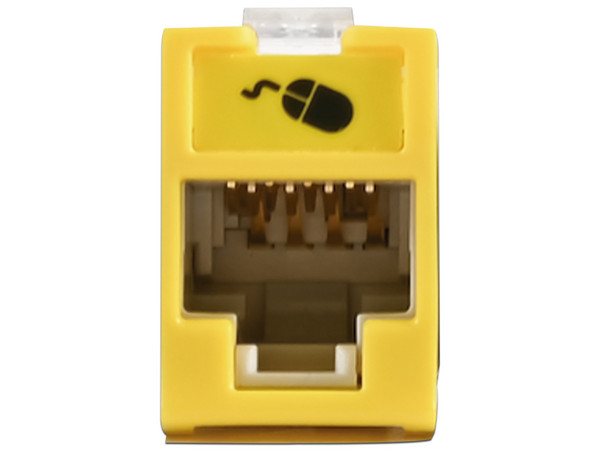 Jack Siemon UltraMAX Cat6A, UTP, Montaje híbrido en Placa de Pared, Color Amarillo.