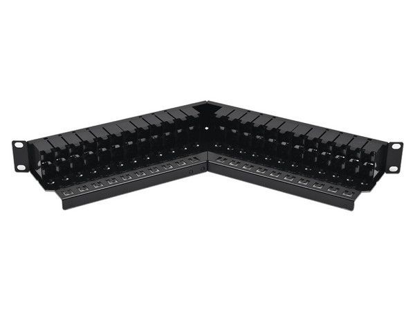 Panel de Parcheo UTP Siemon Z-PNLA-U48E Modular de 48 Puertos, Diseño angulado, 1UR. Color Negro