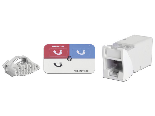 Jack RJ-45 Siemon Z6A-02 Cat6A, Montaje híbrido en Placa de Pared. Color Blanco.