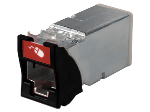 Conector Jack Siemon Z-MAX para Montaje híbrido en Placa de Pared, Cat6A, Blindado, Plano y Angulado, Color Negro.