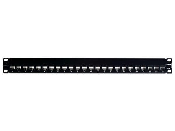 Panel de Parcheo Siemon Z6AS-PNL-24K de 24 puertos, CAT6A, 1U. Color Negro.