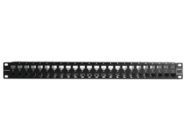 Panel de Parcheo Siemon Cat6a, Blindado, 48 puertos, UTP, 1UR.