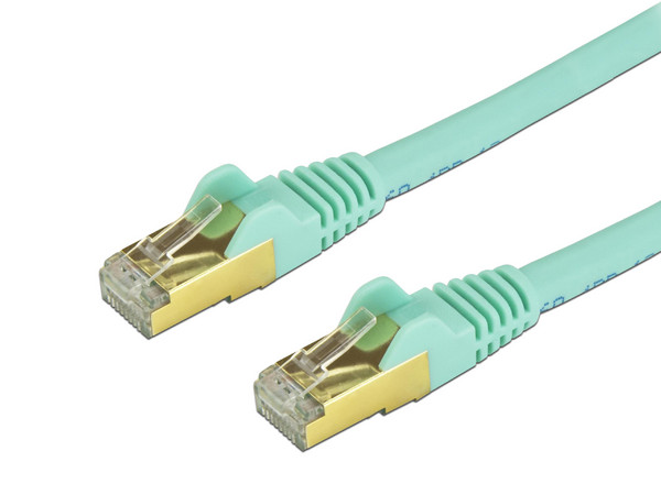 Cable Patch Cat6a RJ-45 Macho - RJ-45 Macho, 2.13m. Color Turquesa