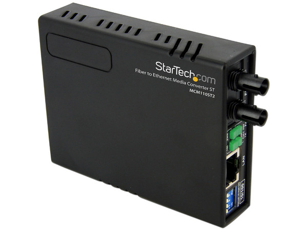 Convertidor de medios Ethernet 10/100 Mbps a fibra multimodo ST, hasta 2km.