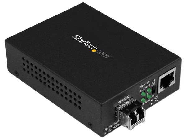 Convertidor Compacto de Medios Ethernet Gigabit a Fibra Multimodo LC de hasta 550m.