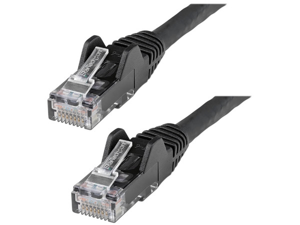 Cable de Red StarTech N6LPATCH50CMBK, Longitud 0.5 m, Conector RJ45 (Macho) a RJ45 (Macho), Color Negro.