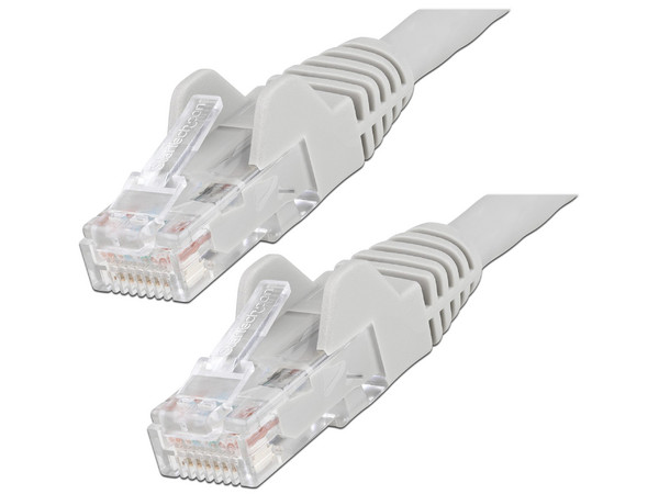 Cable de Red StarTec, Longitud 0.5 m, Conector RJ45 (Macho) a RJ45 (Macho), Color Gris.